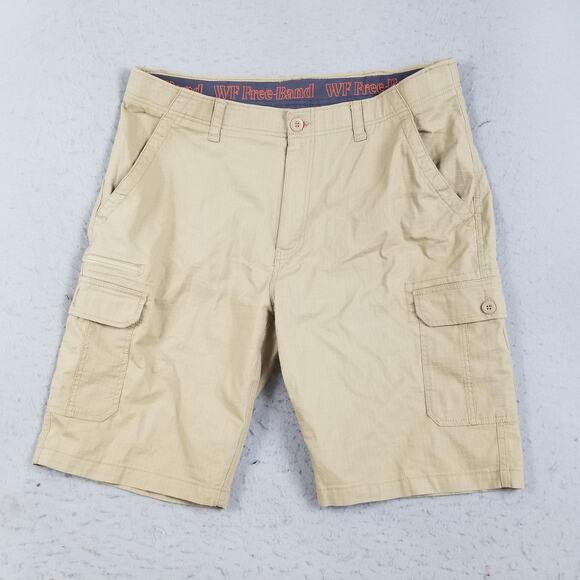 WearFirst Cargo Shorts Mens 40 Khaki Tan WF Free-Band Ripstop Outdoor Pockets - Picture 1 of 15